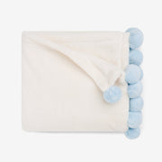 Blue Poms Blanket